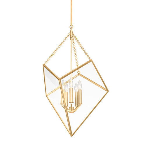 Hudson Valley Brookfield 5 LIGHT LANTERN in Vintage Gold Leaf Finish Model: 2534-VGL