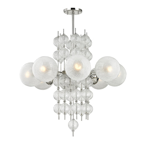 Hudson Valley Calypso 8 LIGHT CHANDELIER in Polished Nickel Finish Model: 6433-PN
