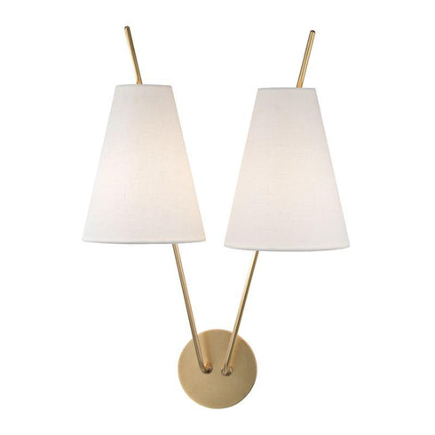 Hudson Valley Campagna 2 LIGHT WALL SCONCE in Aged Brass Finish Model: 6322-AGB