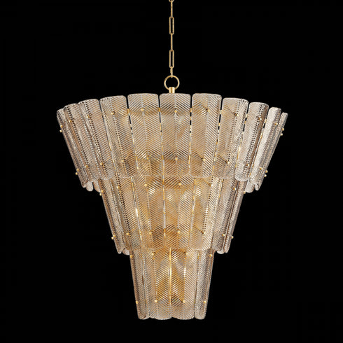 Hudson Valley Cassian Chandelier in Vintage Gold Leaf Finish Model: 7918-VGL