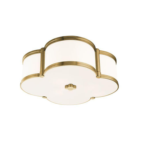 Hudson Valley Chandler 3 LIGHT FLUSH MOUNT in Aged Brass Finish Model: 1216-AGB