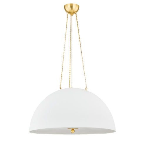 Hudson Valley Chiswick 4 LIGHT PENDANT in Aged Brass Finish Model: MDS1101-AGB/WP