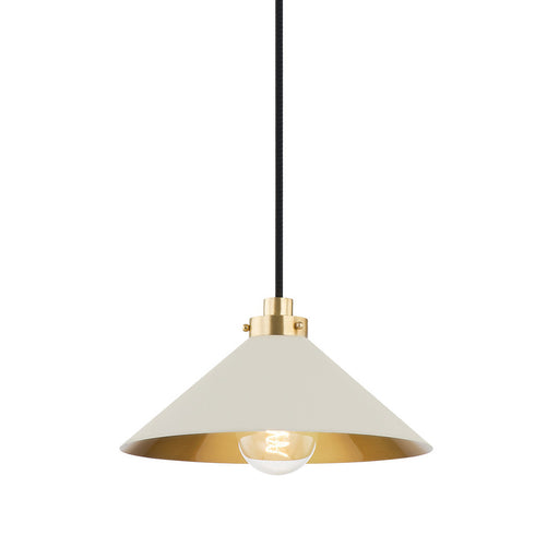 Hudson Valley Clivedon 1 LIGHT PENDANT in Aged Brass Finish Model: MDS1401-AGB/DB