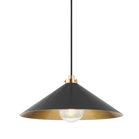 Hudson Valley Clivedon 1 LIGHT PENDANT in Aged Brass Finish Model: MDS1402-AGB/DB