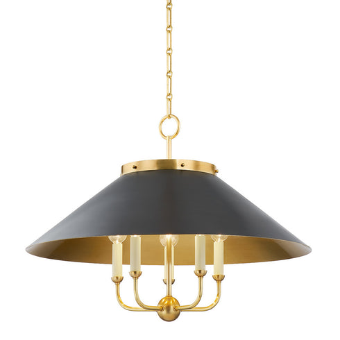 Hudson Valley Clivedon 5 LIGHT CHANDELIER in Aged Brass Finish Model: MDS1403-AGB/DB