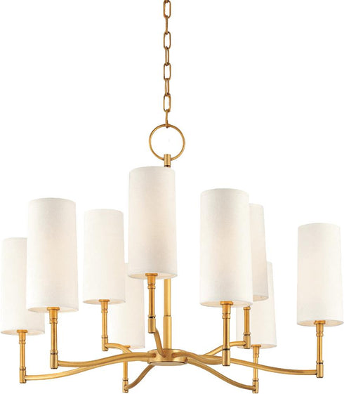 Hudson Valley Dillon 9 LIGHT CHANDELIER in Aged Brass Finish Model: 369-AGB