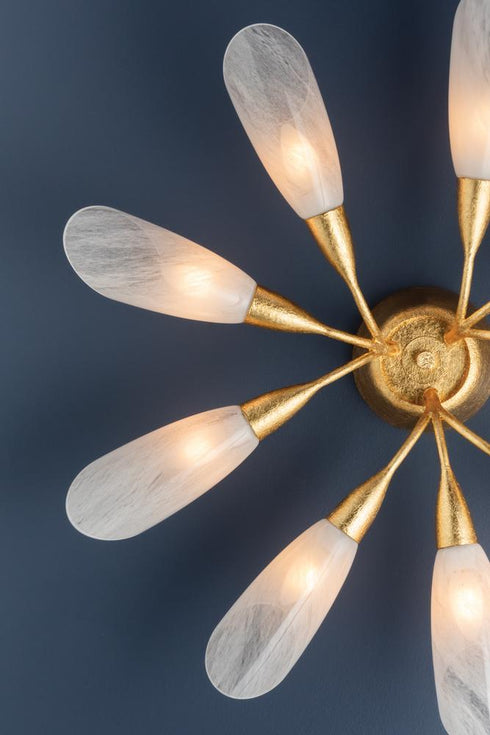 Hudson Valley Enfield Semi Flush in Vintage Gold Leaf Finish Model: 3031-VGL