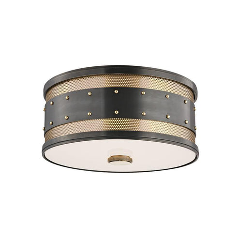 Hudson Valley Gaines 2 LIGHT FLUSH MOUNT in Aged Old Bronze Finish Model: 2202-AOB