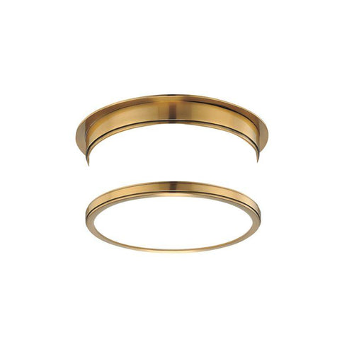 Hudson Valley Geneva 1 LIGHT FLUSH MOUNT in Aged Brass Finish Model: 709-AGB