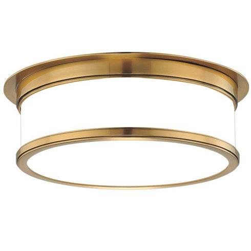Hudson Valley Geneva 3 LIGHT FLUSH MOUNT in Aged Brass Finish Model: 715-AGB