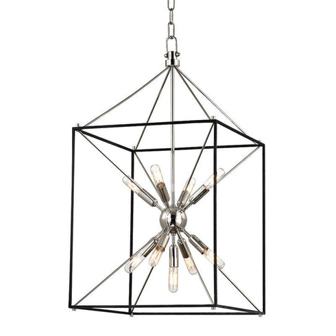Hudson Valley Glendale 9 LIGHT PENDANT in Polished Nickel Finish Model: 8916-PN
