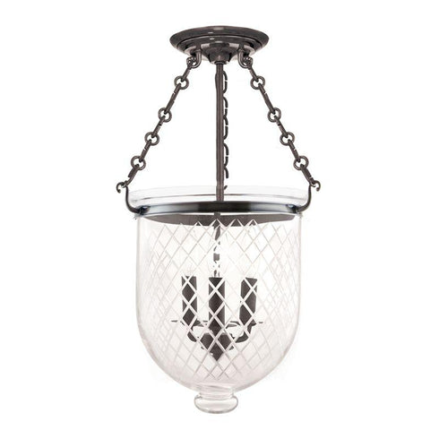 Hudson Valley Hampton Semi Flush in Historic Nickel Finish Model: 253-HN-C2