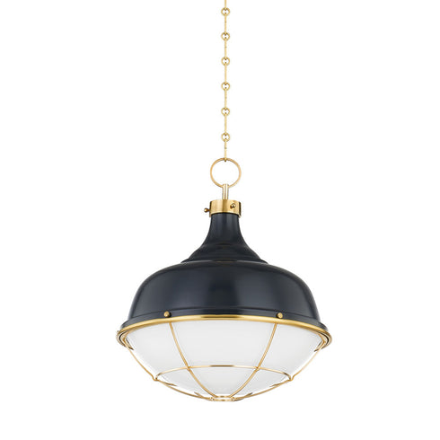 Hudson Valley Holkham 1 LIGHT PENDANT in Aged Brass Finish Model: MDS1502-AGB/DBL