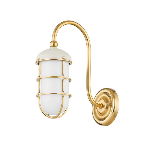Hudson Valley Holkham 1 LIGHT SCONCE in Aged Brass Finish Model: MDS1500-AGB/DB