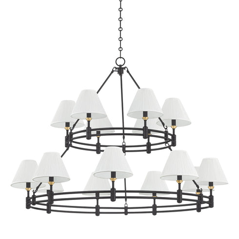 Hudson Valley Howard Chandelier in Aged Brass Distressed Bronze Finish Model: MDS1802-AGB/DB