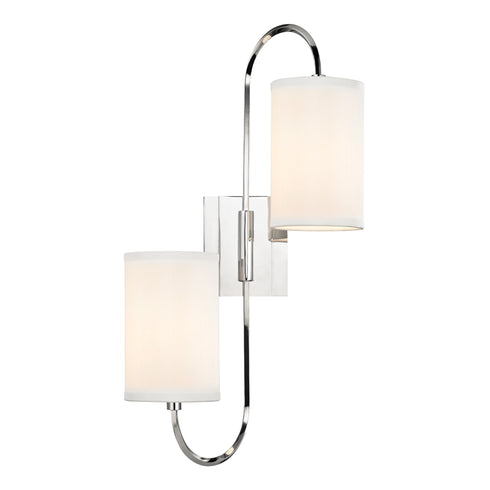 Hudson Valley Junius 2 LIGHT WALL SCONCE in Polished Nickel Finish Model: 9100-PN