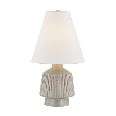 Hudson Valley KING Table Lamp in Aged Brass Ceramic Coccon Finish Model: CBL5128-AGB/CCN