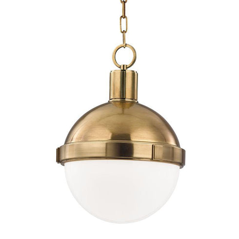 Hudson Valley Lambert 1 LIGHT PENDANT in Aged Brass Finish Model: 609-AGB