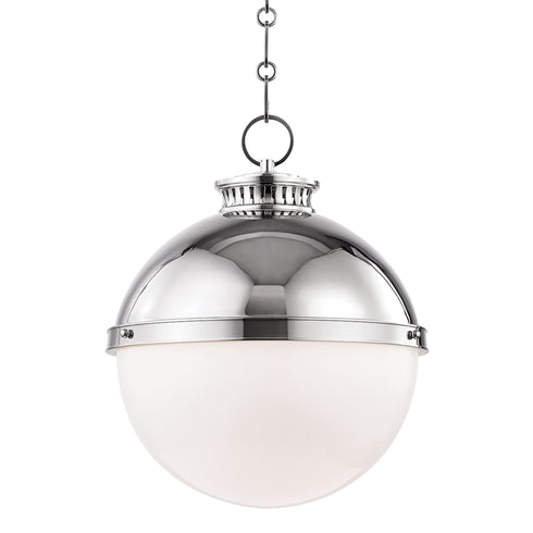 Hudson Valley Latham Pendant in Polished Nickel Finish Model: 4025-PN