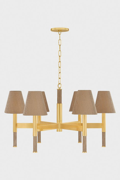 Hudson Valley Lindenwood Chandelier in Aged Brass Finish Model: 3434-AGB