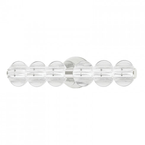 Hudson Valley Lindley 6 LIGHT BATH BRACKET in Polished Nickel Finish Model: 1906-PN