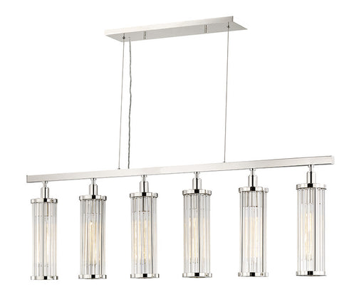 Hudson Valley Marley 6 LIGHT ISLAND LIGHT in Polished Nickel Finish Model: 9146-PN