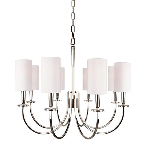 Hudson Valley Mason Chandelier in Polished Nickel Finish Model: 8028-PN