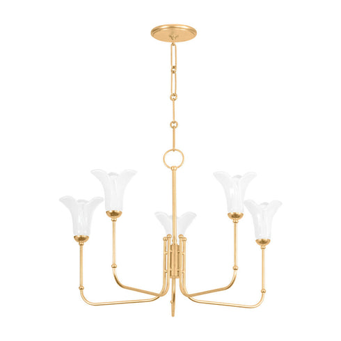 Hudson Valley Montclair Chandelier in Vintage Gold Leaf Finish Model: 3345-VGL