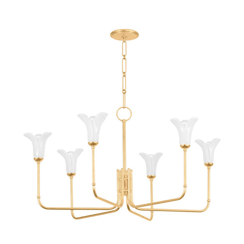Hudson Valley Montclair Chandelier in Vintage Gold Leaf Finish Model: 3346-VGL