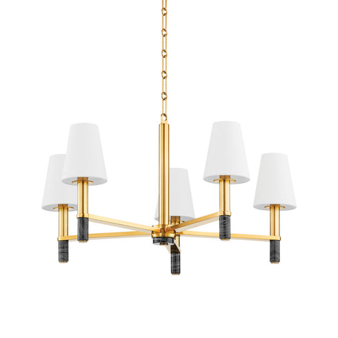 Hudson Valley Montreal Chandelier in Aged Brass Finish Model: 5630-AGB