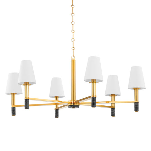 Hudson Valley Montreal Chandelier in Aged Brass Finish Model: 5640-AGB