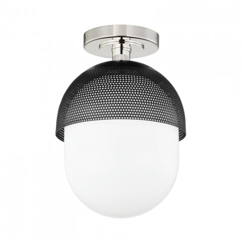 Hudson Valley Nyack Semi Flush in Polished Nicke Black Finish Model: 6110-PN/BK