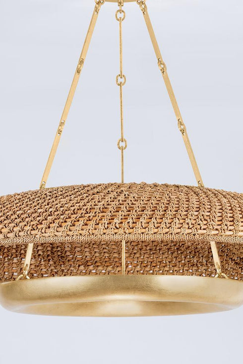 Hudson Valley Oaklyn Pendant in Vintage Gold Leaf Finish Model: 2336-VGL