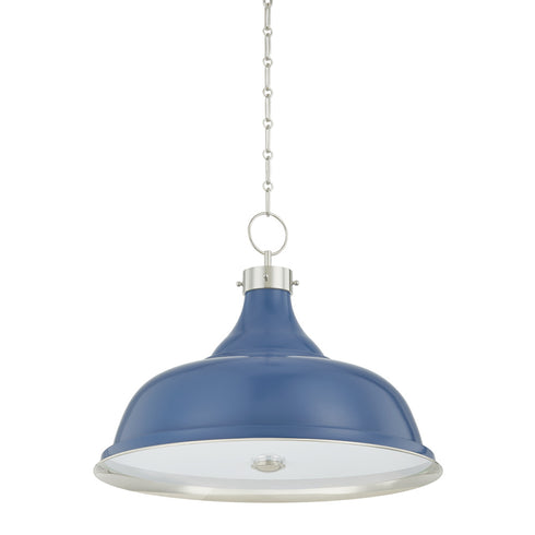 Hudson Valley Painted No. 1 Pendant in Polished Nickel Soft French Blue Finish Model: MDS300L-PN/FBL