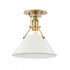 Hudson Valley Painted No.2 Semi Flush in Aged Brass/Leaf Green Combo Finish Model: MDS353-AGB/LFG