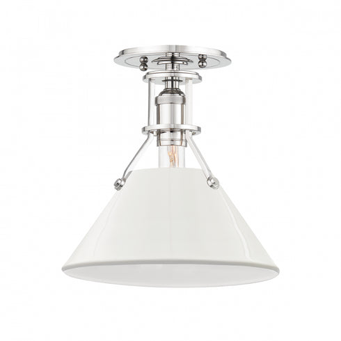 Hudson Valley Painted No.2 Semi Flush in Aged Brass/Leaf Green Combo Finish Model: MDS353-AGB/LFG