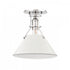 Hudson Valley Painted No.2 Semi Flush in Aged Brass/Leaf Green Combo Finish Model: MDS353-AGB/LFG