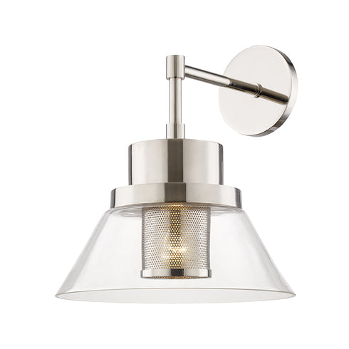 Hudson Valley Paoli 1 LIGHT WALL SCONCE in Polished Nickel Finish Model: 4030-PN