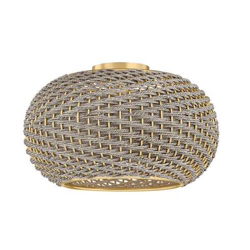 Hudson Valley PENARTH Flush Mount in Aged Brass Finish Model: 5517-AGB