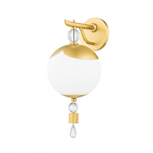 Hudson Valley Perla 1 LIGHT WALL SCONCE in Aged Brass Finish Model: KBS1748101-AGB