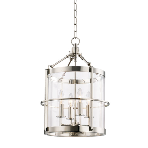 Hudson Valley Ren 4 LIGHT SMALL PENDANT in Polished Nickel Finish Model: BKO200-PN