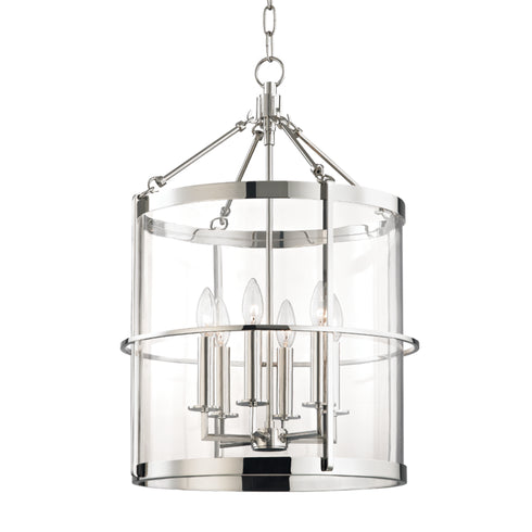 Hudson Valley Ren 6 LIGHT LARGE PENDANT in Polished Nickel Finish Model: BKO201-PN