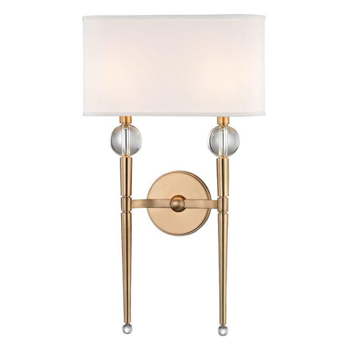 Hudson Valley Rockland 2 LIGHT WALL SCONCE in Aged Brass Finish Model: 8422-AGB