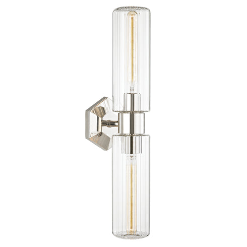 Hudson Valley Roebling 2 LIGHT WALL SCONCE in Polished Nickel Finish Model: 5124-PN