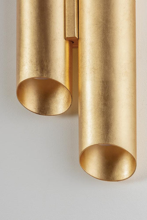 Hudson Valley Rylane Wall Sconce in Vintage Gold Leaf Finish Model: 1522-VGL