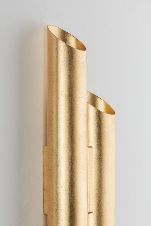 Hudson Valley Rylane Wall Sconce in Vintage Gold Leaf Finish Model: 1522-VGL