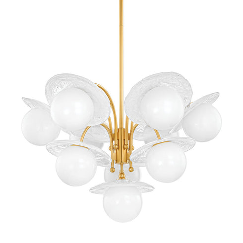 Hudson Valley Stampford Chandelier in Aged Brass Finish Model: 1833-AGB