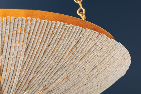 Hudson Valley Summerside Pendant in Vintage Gold Leaf Finish Model: 1704-VGL