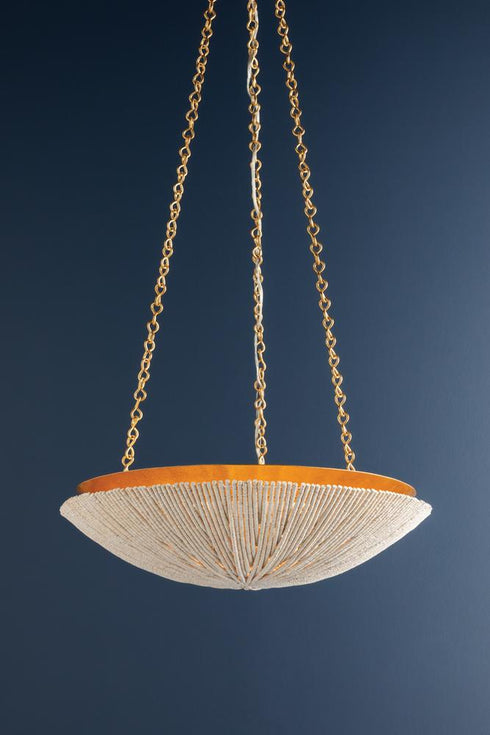 Hudson Valley Summerside Pendant in Vintage Gold Leaf Finish Model: 1704-VGL