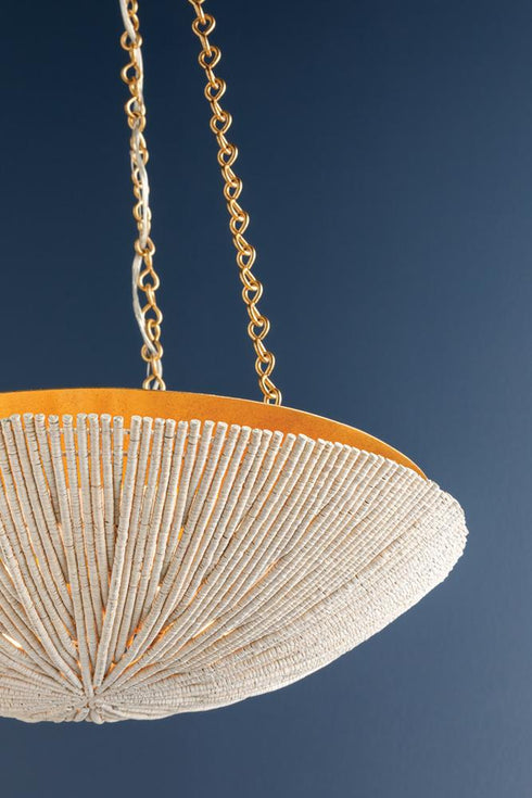 Hudson Valley Summerside Pendant in Vintage Gold Leaf Finish Model: 1704-VGL